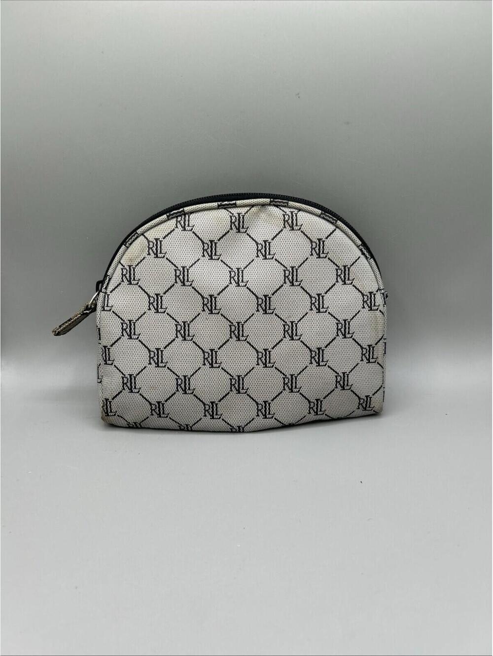Lauren Ralph Lauren RLL Monogram Cosmetic Makeup Travel Bag Signature Pattern
